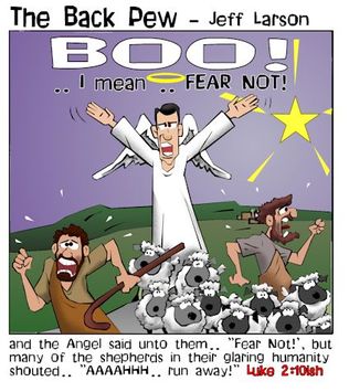 Christmas, cartoons, shepherds, angels, fear not, Luke 2:10