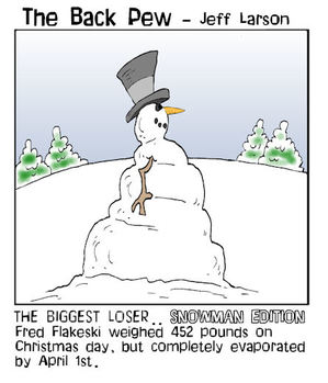 snowman cartoons, christian cartoons, snowman biggest loser cartoons