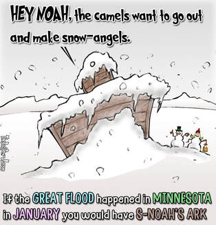 This christian cartoon asks the question what if the great flood during the time of Noah was.. in Minnesota