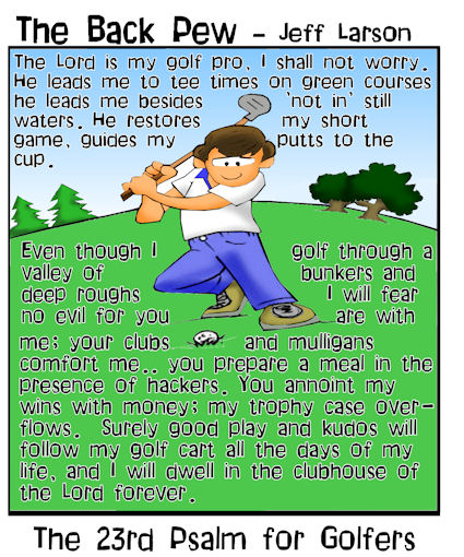 sports cartoons, golf cartoons, psalms 23 for golfers cartoons