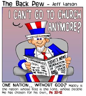 This Christian cartoon features Uncle Sam