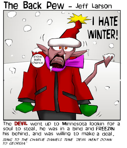 minnesota cartoons, christian cartoons, satan in minnesota cartoons, i hate winter cartoons