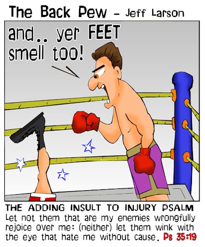 boxing cartoons, fighting cartoons, Psalms 35:19