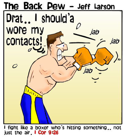 boxing cartoons, fighting cartoons, 1 Corinthians 9:26