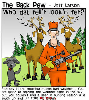 hunting cartoons, hunter cartoons, matthew 16:31