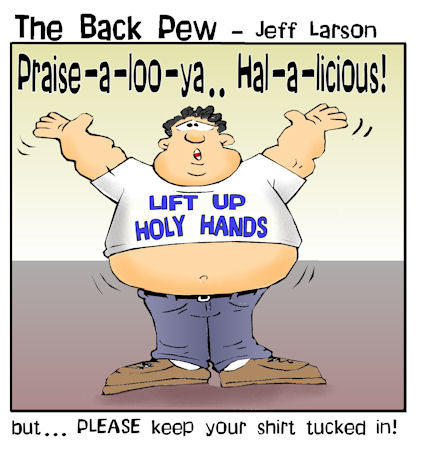 praising god cartoons, christian cartoons, lift up holy hands cartoons