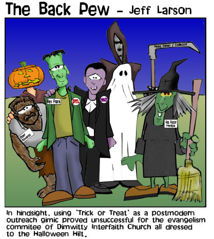halloween cartoons, christian cartoons, halloween at church cartoons