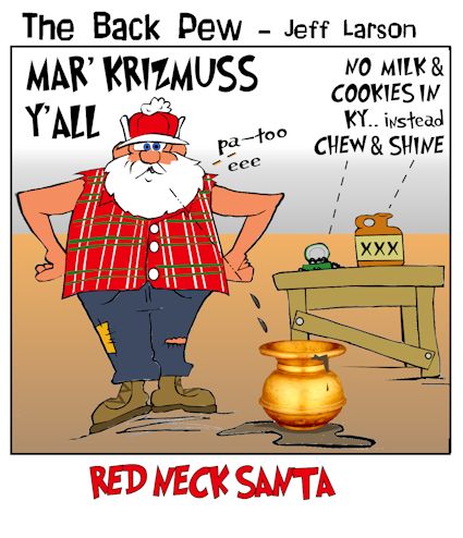 This redneck cartoon features a redneck santa