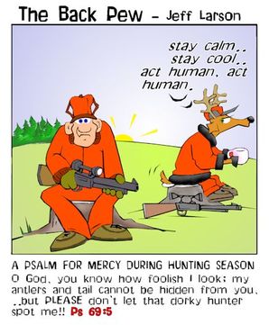 hunting cartoons, hunter cartoons, psalms 69:5