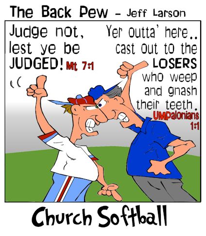 church cartoons, christian cartoons, church people cartoons, pew people cartoons, church softball cartoons