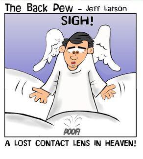 heaven cartoons, christian cartoons, pearly gates cartoons, angel cartoons, lost contacts in heaven cartoons