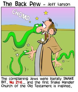 christian cartoons, bible cartoons, snake cartoons, numbers 21:6