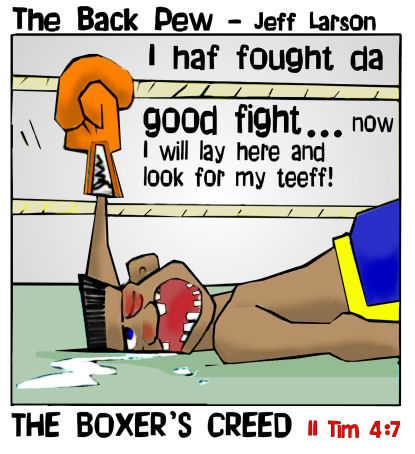 boxing cartoons, fighting cartoons, 2 Timothy 4:7