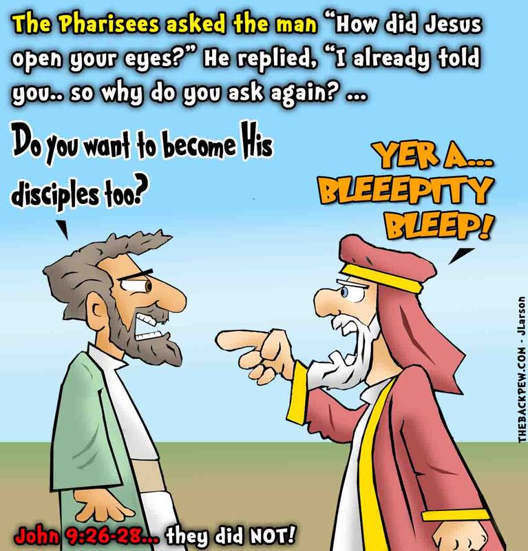 gospel cartoons, christian cartoons, Jesus heals blind man cartoons, John 9