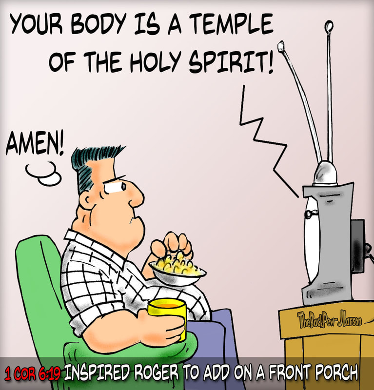 christian cartoons, church body cartoons, bible cartoons, body is a temple, cartoons, 1 Corinthians 6:19