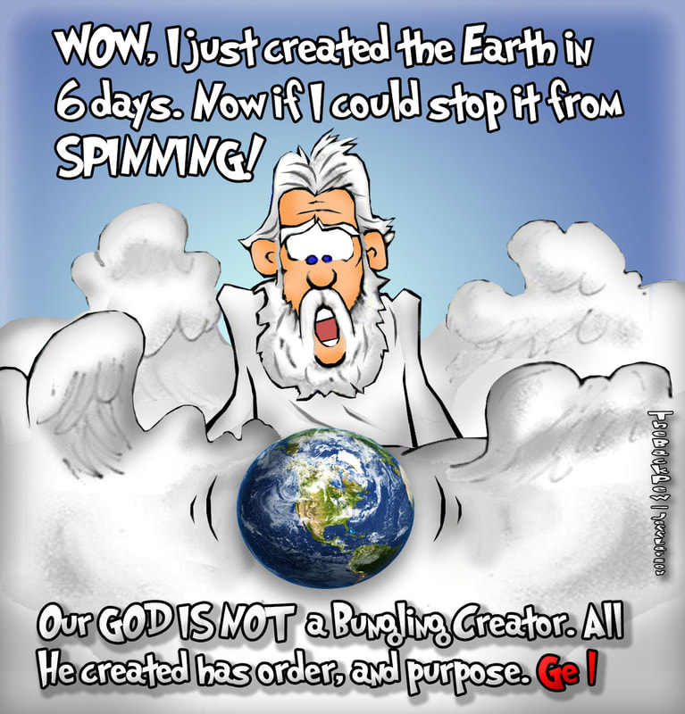 this bible cartoon features God creating the world in Genesis 1.  This was not the work of a bungling creator