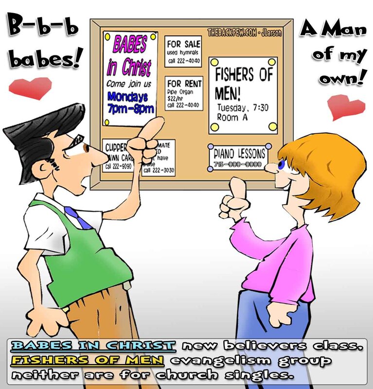Marriage cartoons and dating cartoons: The Back Pew - BP