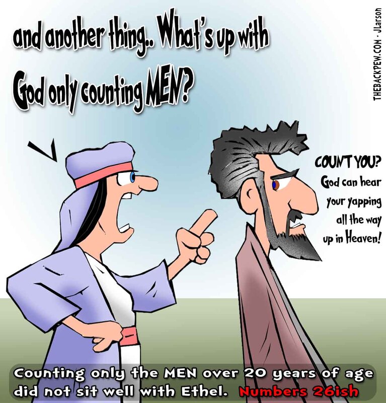 Numbers, cartoons, bible, Old Testament, Numbers 26, counting men