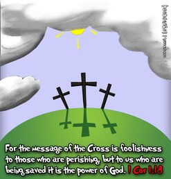 This christian cartoon features the message of salvation of the cross