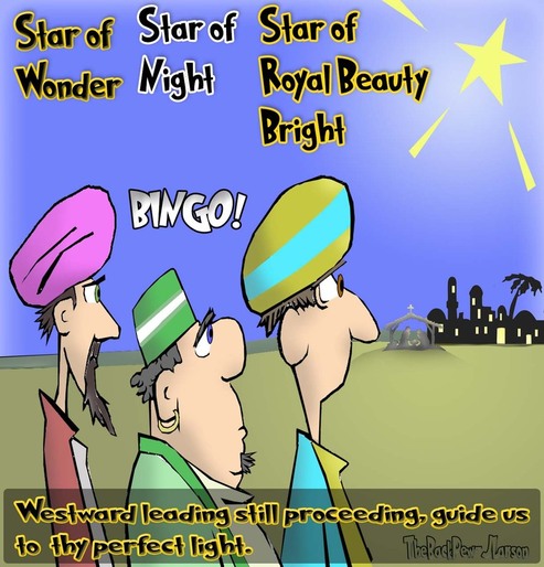 This Christmas Cartoon features the Three Kings aka Wise-men following the Bethlehem Star