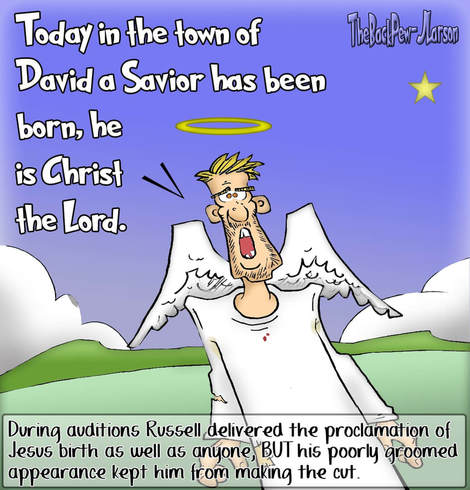 This Christmas cartoon features angel tryouts to proclaim the birth of Jesus
