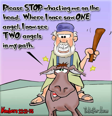 This Bible cartoon features Balaam's talking donkey