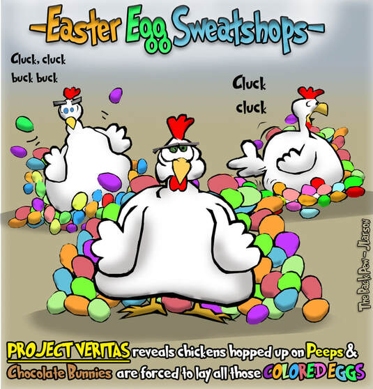 This Easter Cartoon features Easter Egg SweatshopsPicture