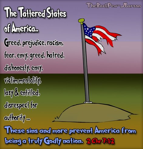 This christian cartoon features about the American Flag