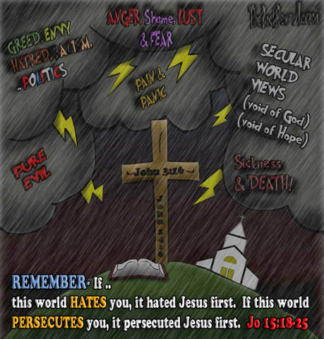 This christian cartoon features the true church of Jesus is under persecution