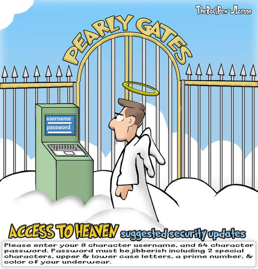 This Heaven Cartoon ponders WHAT IF a security code was required to enter HeavenPicture