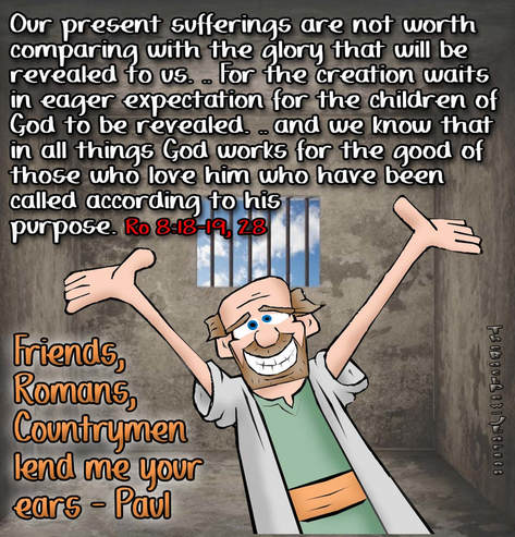 This Bible cartoon features the Apostle Paul speaking in  Rome.