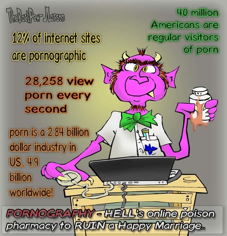 This Christian Cartoon illustrates the dangers of  pornography 