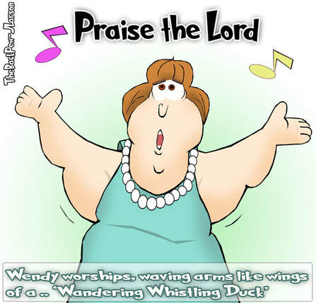 This Worship Cartoon features Wendy waving her worship 'wings'