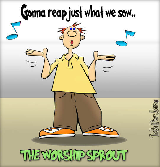 This Worship Cartoon features a Christian with hands slightly raised .. with a styling I like to call 'The Worship Sprout'Picture