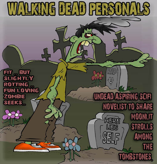 This Zombie Cartoon features a Walking Dead Personals Ad