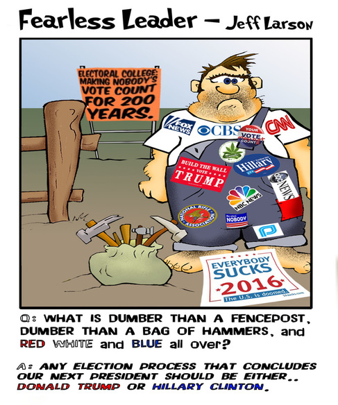 This political cartoon screams the futility of voting for president in 2016
