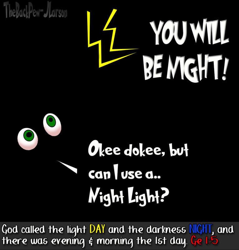 Creation cartoons where God created the night in Genesis 1:5