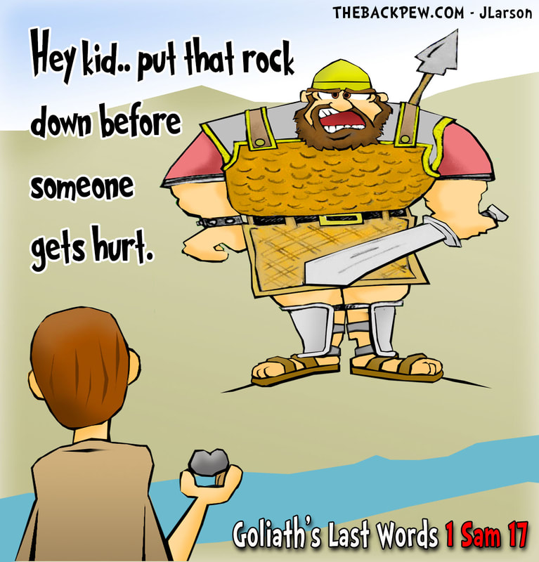 David and Goliath Cartoons from the Back Pew cartoonist Jeff Larson - BP