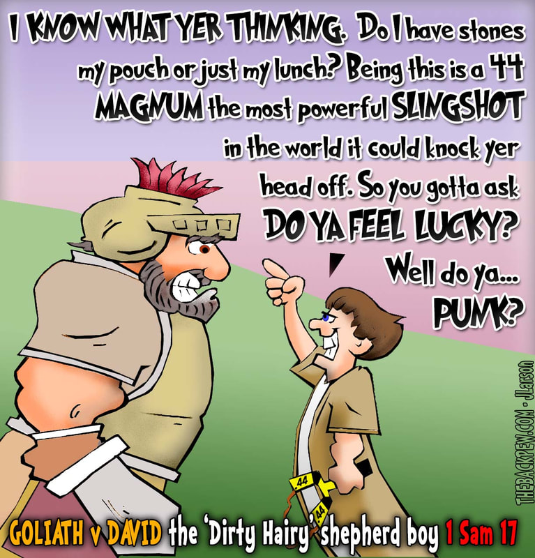 bible, cartoons, David & Goliath, 1 Samuel 17