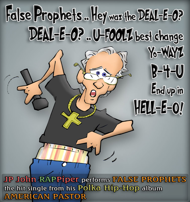 This christian cartoon features John Piper as a theologian rapper