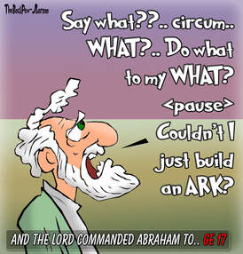 This bible cartoon features Abraham being instructed in Genesis 17 to be circumcised