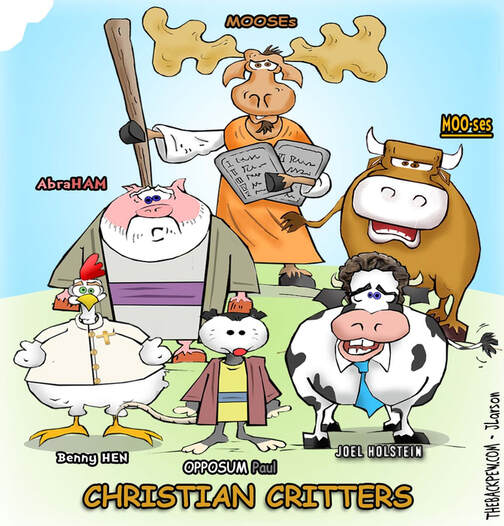 This christian cartoon features great animal leaders of the bible?