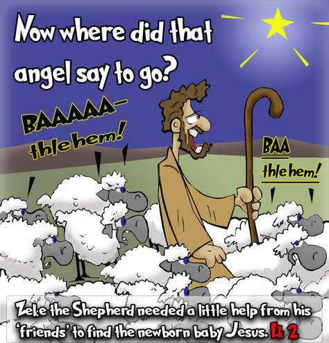 This Christmas cartoon features a poor shepherd who forgot where Jesus was to be born