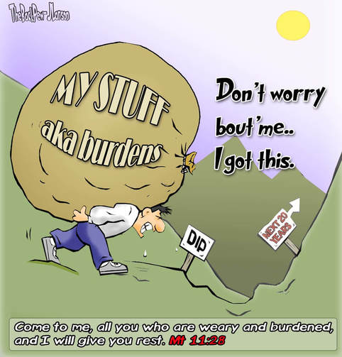 This Christian Cartoon illustrates Matthew 11:28