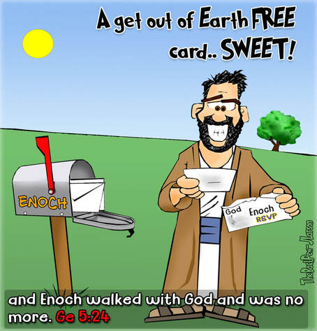 This Bible Cartoon features Enoch received good news in the mail from God.