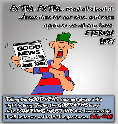 This christian cartoon features the good news that Jesus Christ saves!