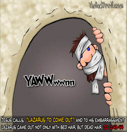 This gospel cartoon features the story of Jesus raising Lazarus from the dead
