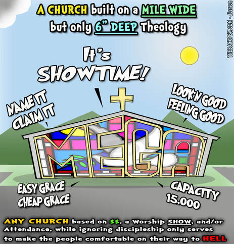 This Church cartoon illustrates the danger of ANY church based on numbers and the Sunday ShowPicture