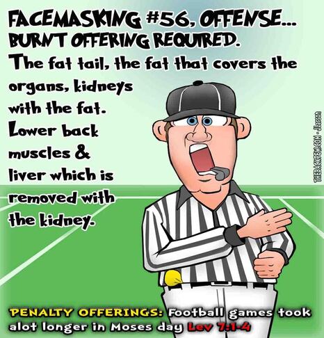 This Bible cartoon features a football referee from the book of Leviticus