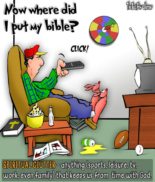 This christian cartoon features the problem of knowing God when we are often so distracted